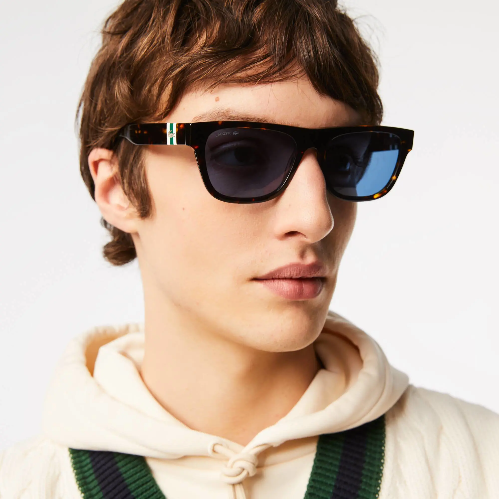Lacoste Men's Scale-Style Rectangle Acetate L.12.12 Sunglasses. 1