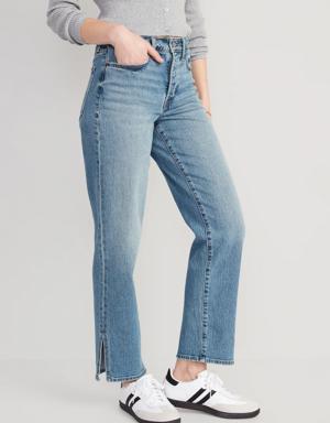High-Waisted OG Loose Side-Slit Jeans blue