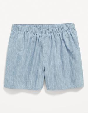 Old Navy Printed Soft-Washed Boxer Shorts for Men -- 3.75-inch inseam blue