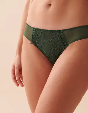 Lace and Mesh Bikini Panty