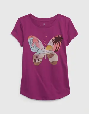 Kids 100% Organic Cotton Graphic T-Shirt pink