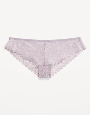 Lace Cheeky Thong Underwear for Women purple