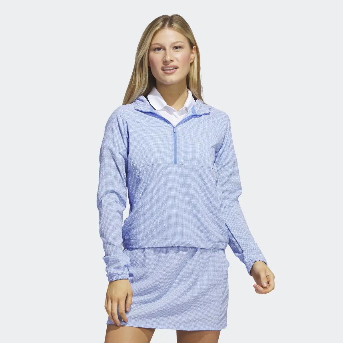 Adidas Seersucker 1/4-Zip Golf Hoodie. 2