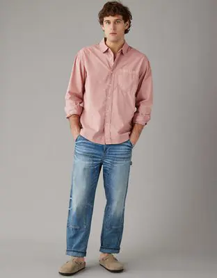 American Eagle Everyday Poplin Button-Up Shirt. 1