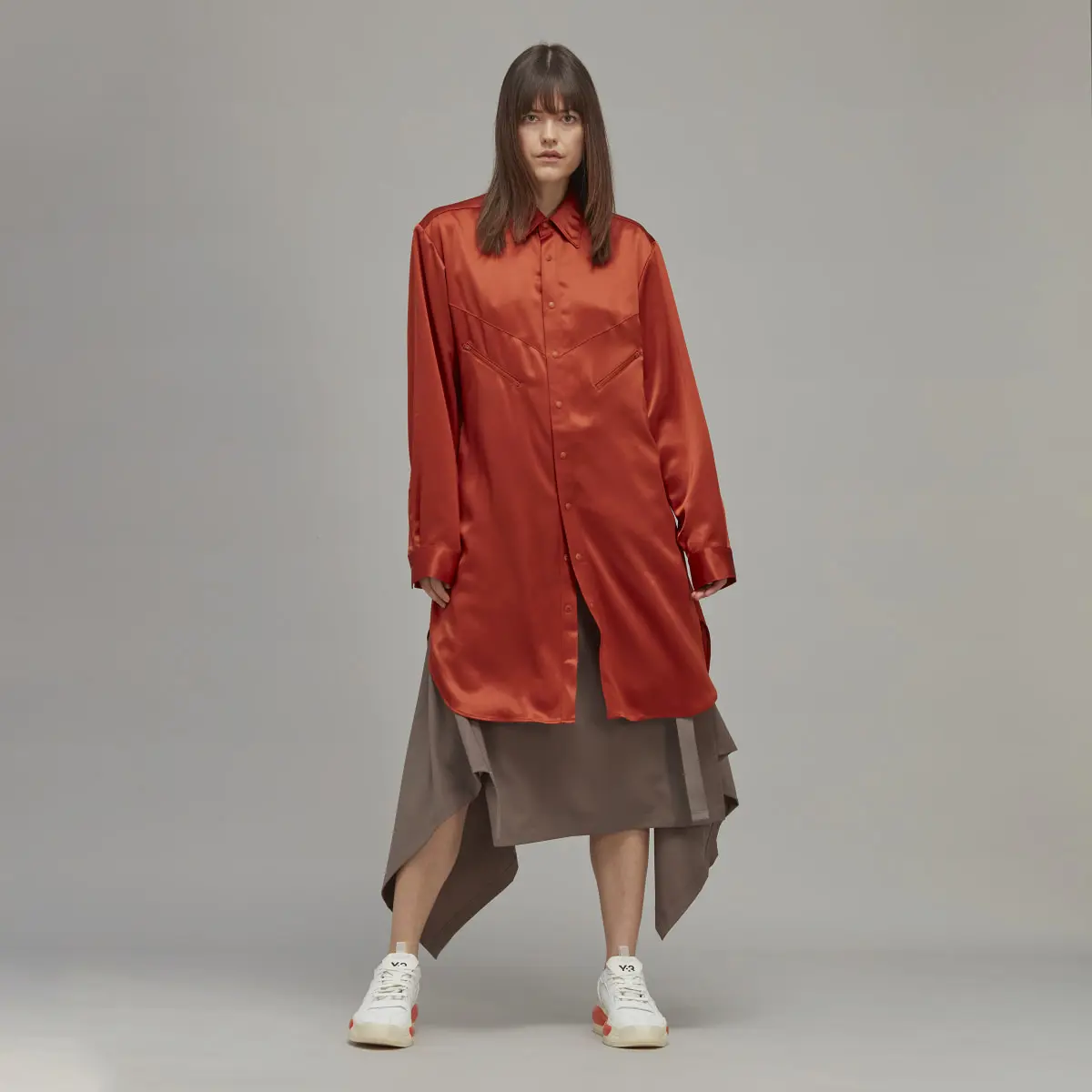 Adidas Y-3 Classic Tech Silk Shirt Dress. 1