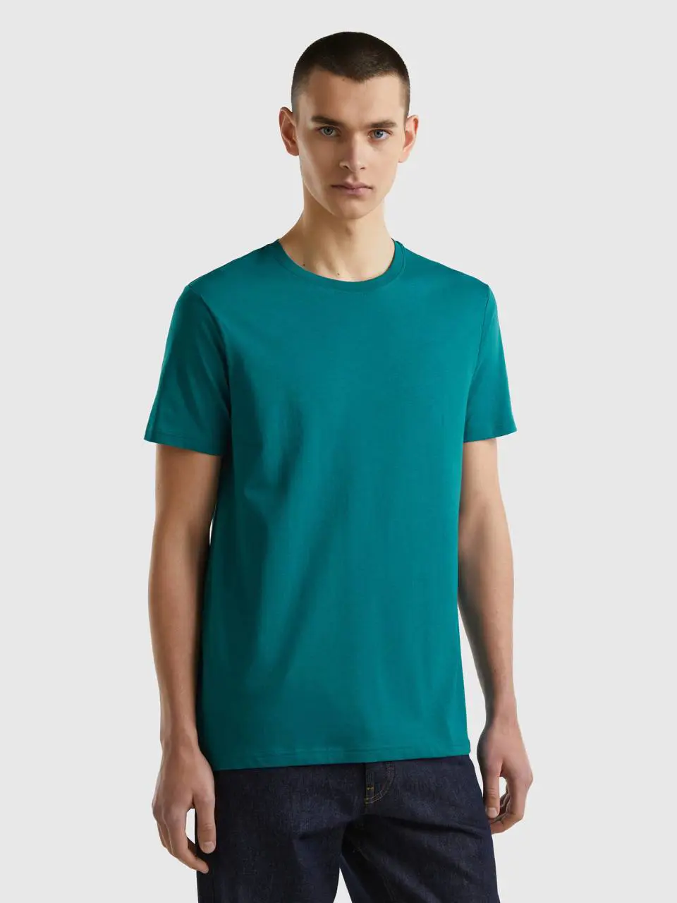 Benetton teal green t-shirt. 1