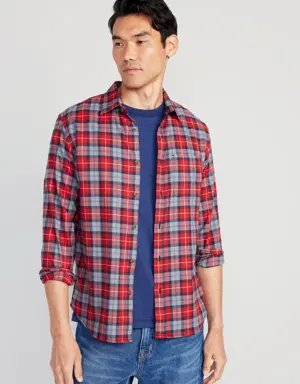 Old Navy Regular-Fit Built-In Flex Everyday Plaid Shirt red