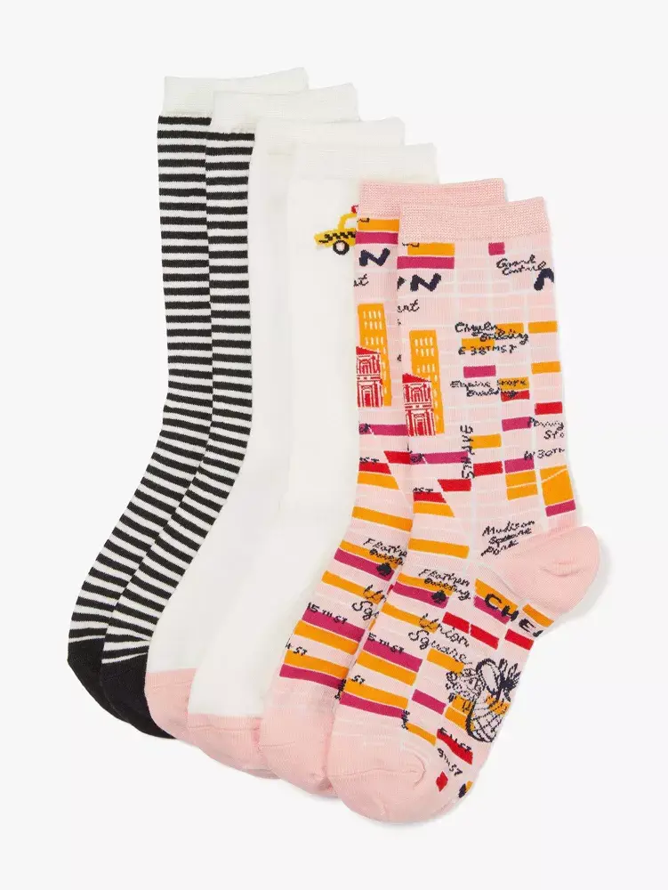 Kate Spade NYC Icons 3 Pack Boxed Crew Socks. 1