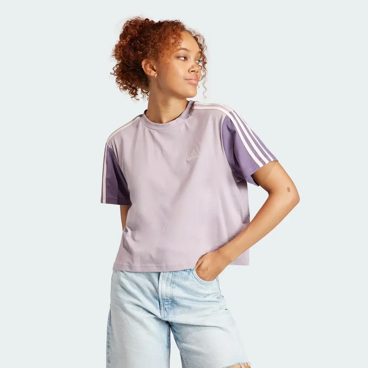 Adidas T-shirt Essentials 3-Stripes Single Jersey Crop. 2