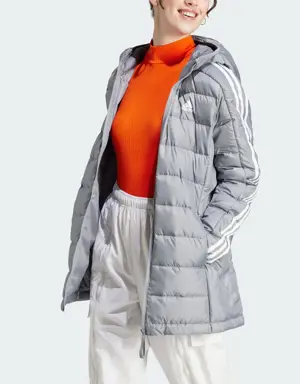 Adidas Essentials 3-Streifen Light Hooded Daunenparka