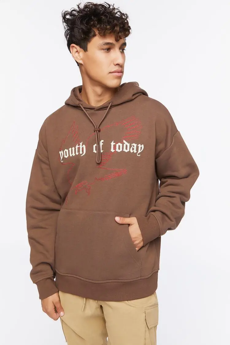 Forever 21 Forever 21 Youth of Today Graphic Hoodie Brown/Multi. 1