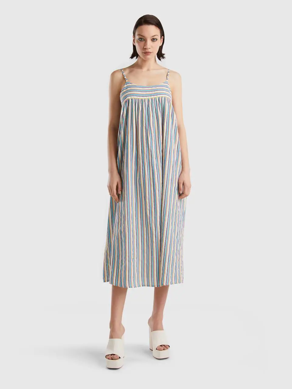 Benetton long dress with stripes. 1