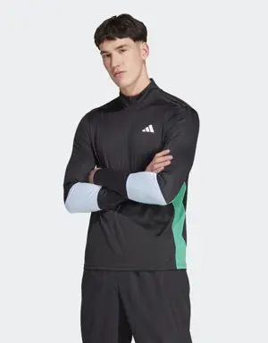 Adidas T-shirt de training à manches longues et zip 1/4 Colorblock. 2 Adidas T-shirt de training à manches longues et zip 1/4 Colorblock. 2