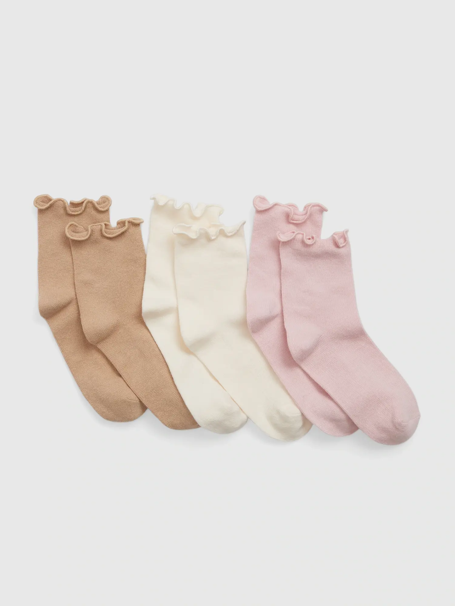 Gap Kids Lettuce Trim Crew Socks (3-Pack) multi. 1