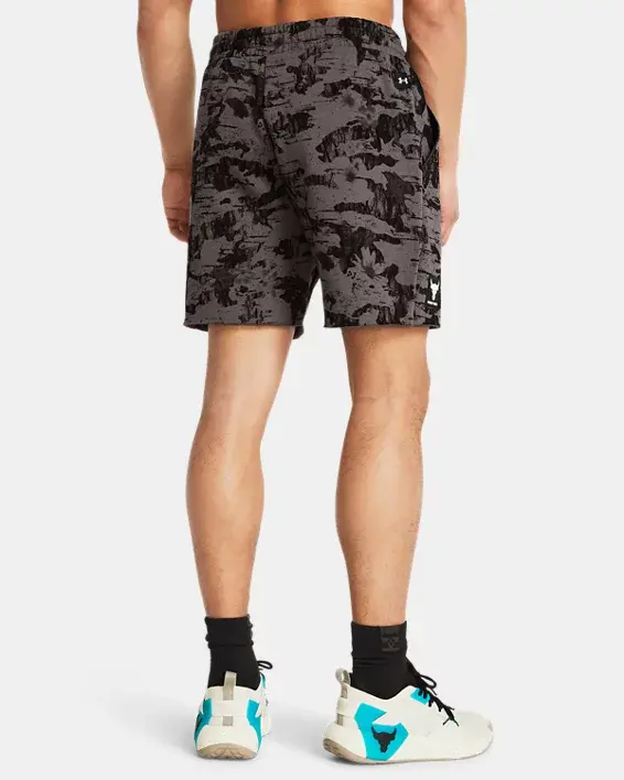 Under Armour Men's Project Rock Essential Fleece Printed Shorts. 2