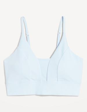 Old Navy Light Support PowerSoft Textured-Rib Sports Bra for Women blue