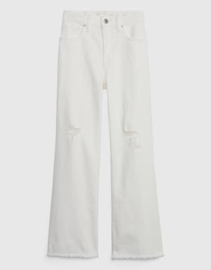 Kids Low Stride Jeans with Washwell white