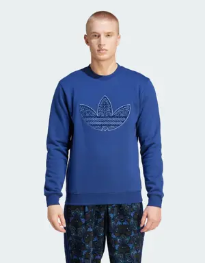 Corduroy Appliqué Crewneck Sweatshirt