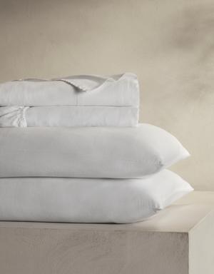 Washed Linen-Cotton Sheet Set white