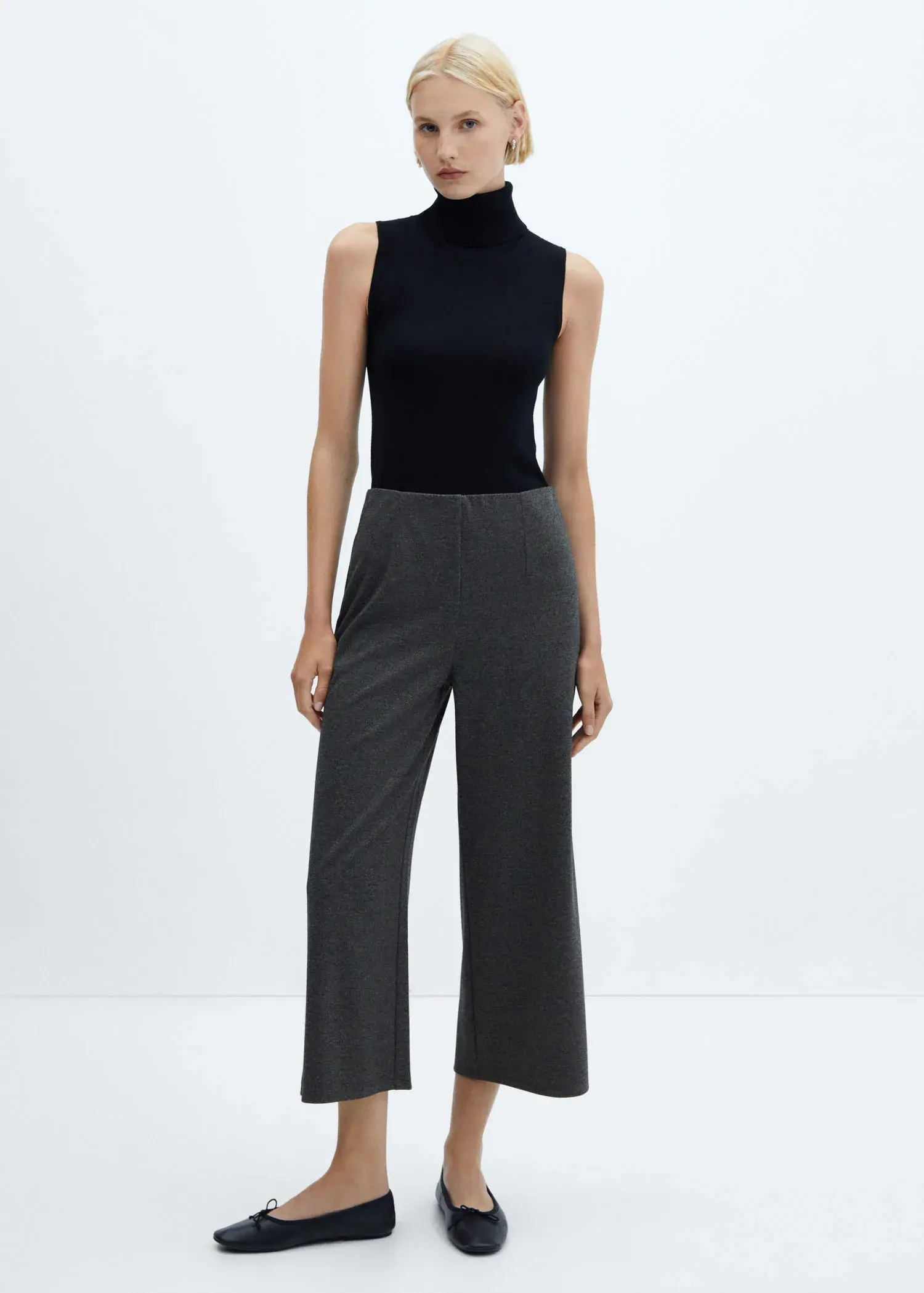 Mango Knitted culotte trousers. 2