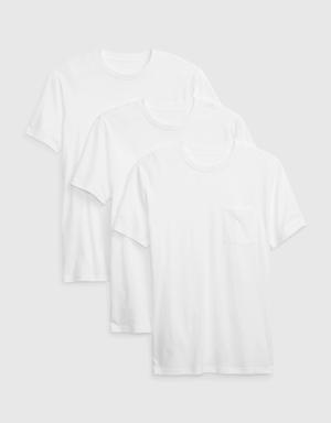 Organic Cotton Pocket T-Shirt (3-Pack) white