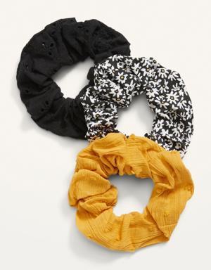 Hair Scrunchie 3-Pack for Women clear