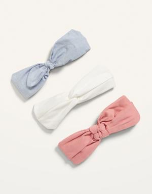 Fabric-Covered Head Wrap 3-Pack for Women multi