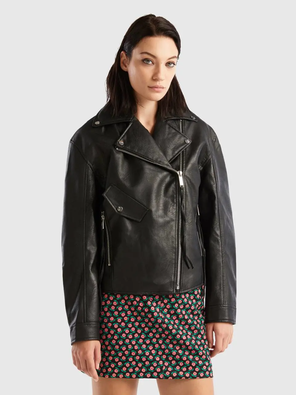 Benetton biker jacket in imitation leather. 1