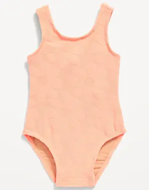 Terry Back Tie-Cutout One-Piece Swimsuit for Baby orange