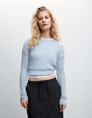 Knitted braided sweater