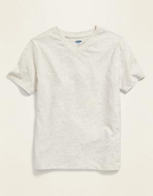 Vintage V-Neck T-Shirt For Boys white