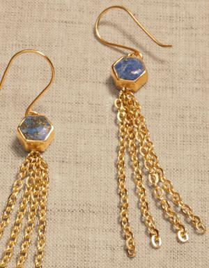 Lapis Tassel Earrings &#124 Aureus + Argent blue