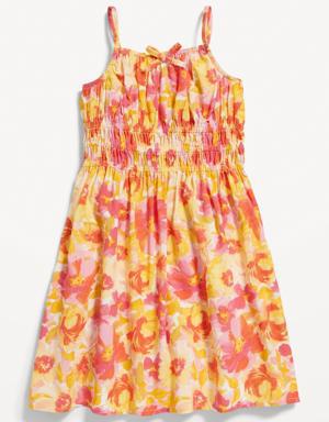 Old Navy Sleeveless Tie-Front Smocked Floral Dress for Toddler Girls pink