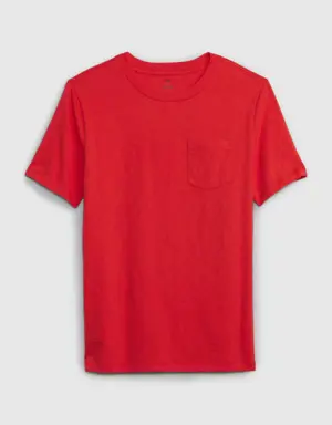 Gap Kids 100% Organic Cotton Pocket T-Shirt red