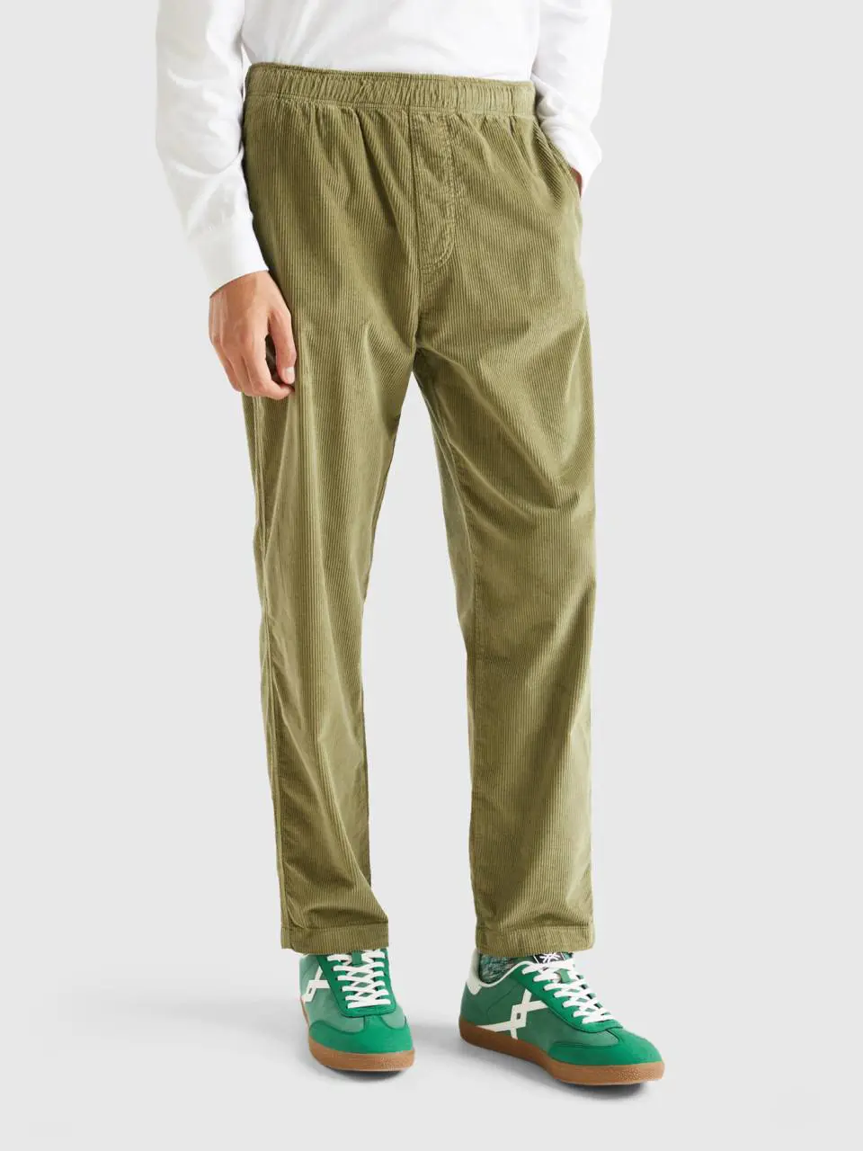 Benetton velvet joggers with drawstring. 1