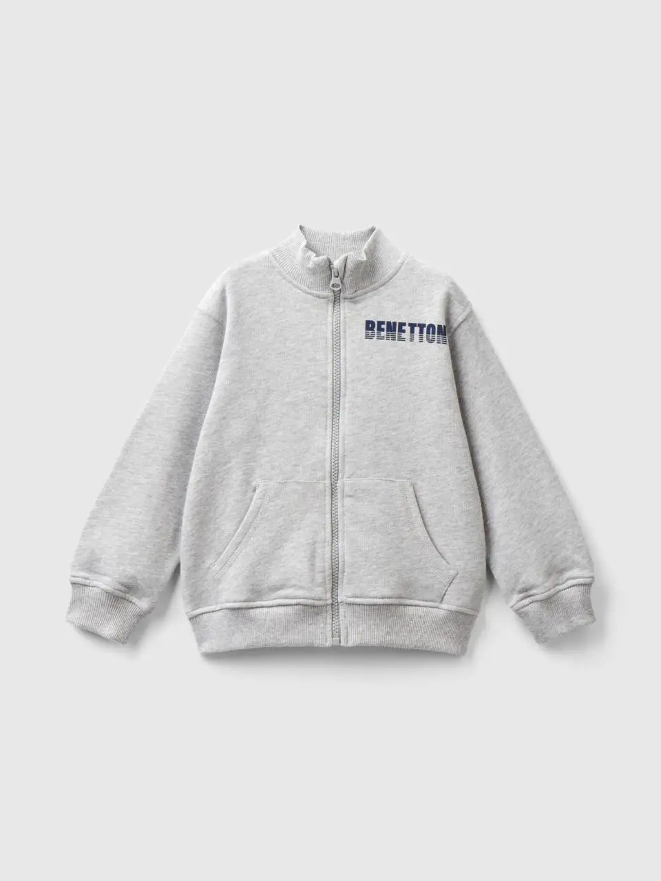 Benetton sweatshirt in organic cotton with zip. 1