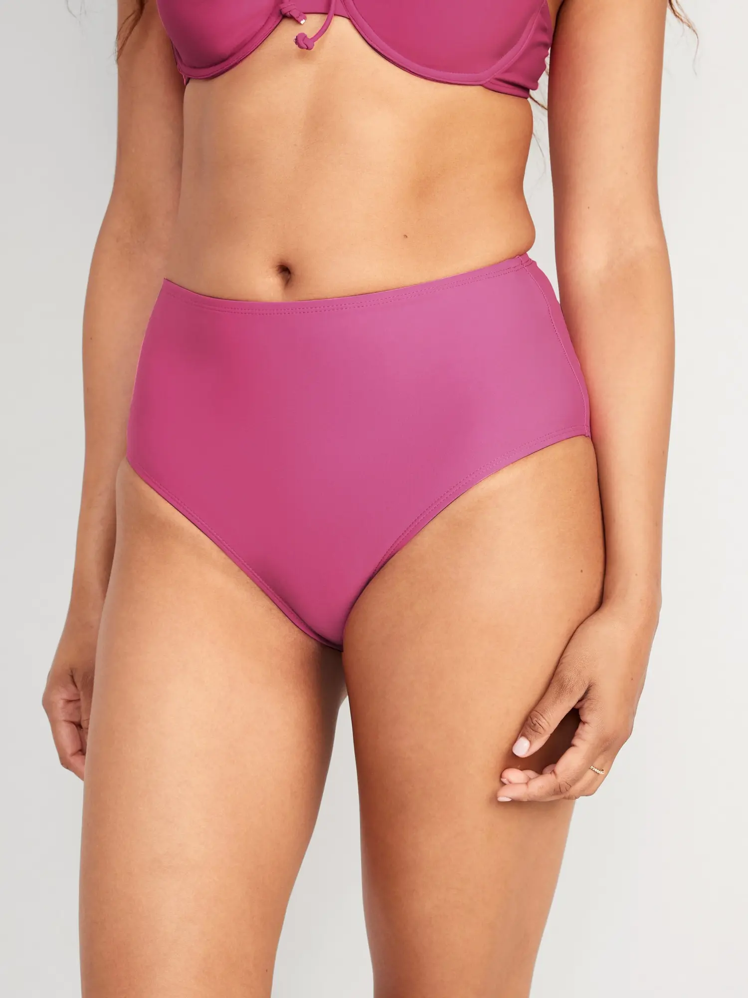 Old Navy High-Waisted Bikini Swim Bottoms for Women pink. 1