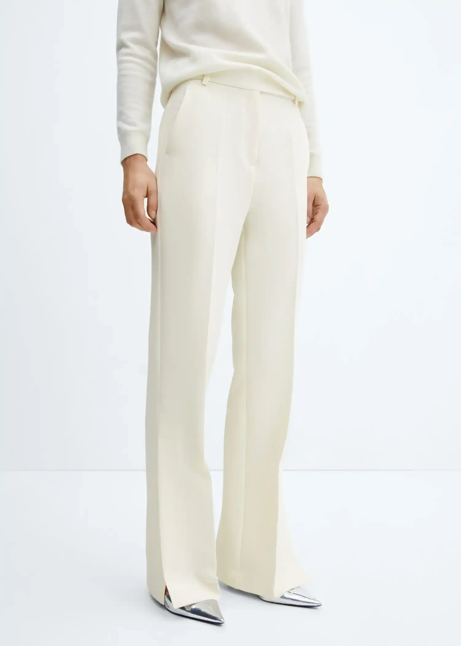 Mango Straight trousers with openings. 1