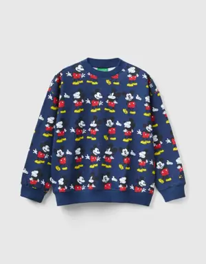 dark blue sweatshirt with mickey mouse print