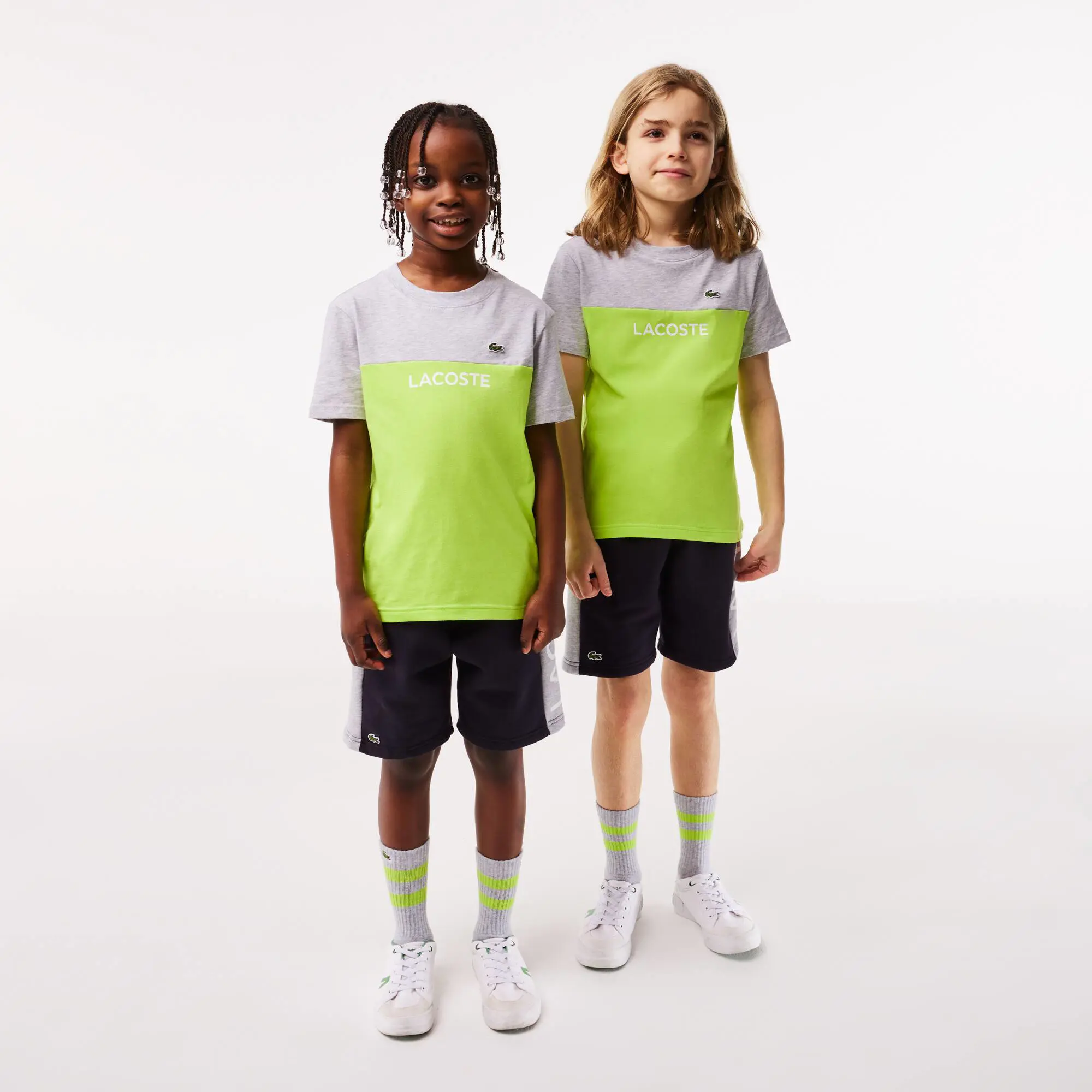 Lacoste T-shirt em malha de algodão orgânico Lacoste Color Block para criança. 1