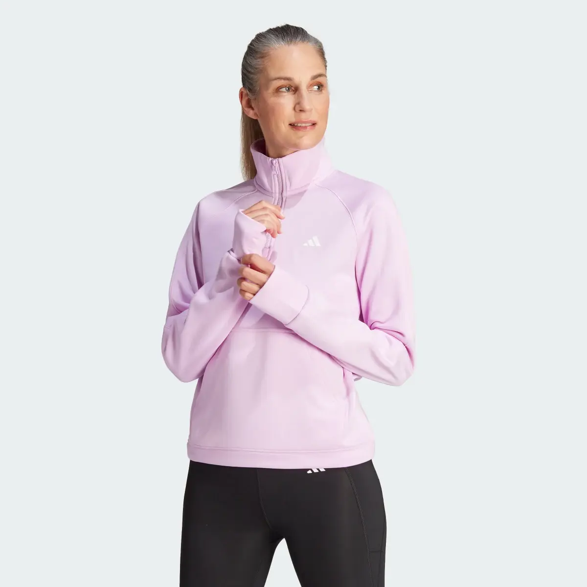 Adidas Aeroready Game & Go Quarter-Zip Fleece Top. 2