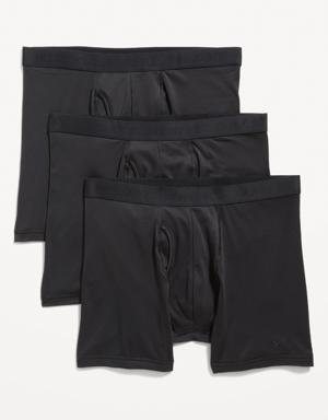 Go-Dry Cool Performance Boxer-Brief Underwear 3-Pack -- 5-inch inseam black