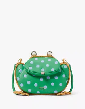 Lily Polka Dot Wicker 3D Frog Crossbody