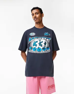 T-shirt da uomo loose fit stampata in jersey di cotone Lacoste