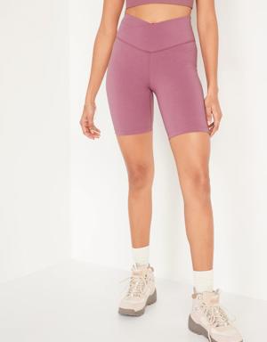Extra High-Waisted PowerChill Biker Shorts for Women -- 8-inch inseam pink