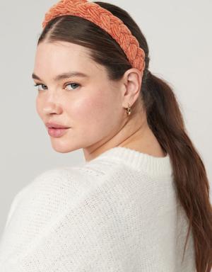 Old Navy Braided Fabric-Covered Headband for Women orange