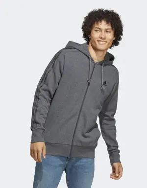 Essentials French Terry 3-Stripes Full-Zip Hoodie