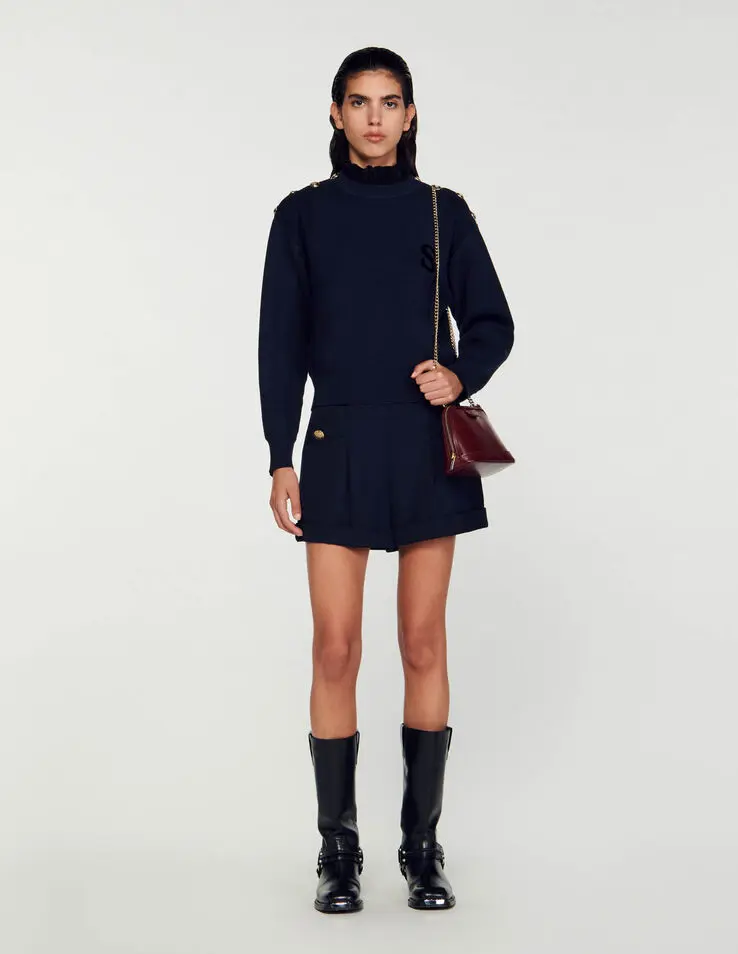 Sandro Cropped turtleneck sweater. 1