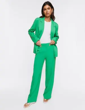 Forever 21 Double Breasted Suit Blazer &amp; Pants Set Green