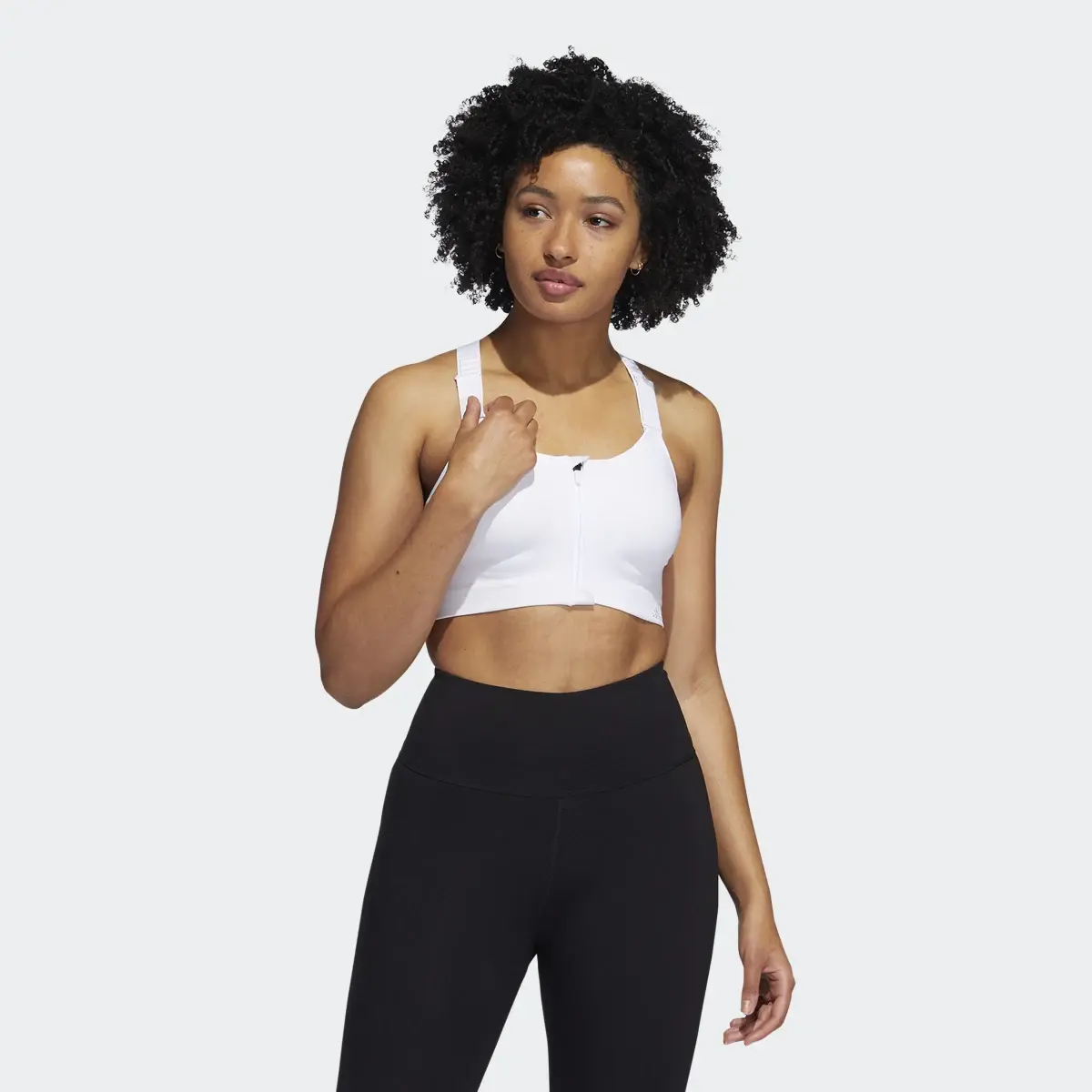 adidas, Tlrd Impact Luxe Training High Support Zip Bra, Black/White